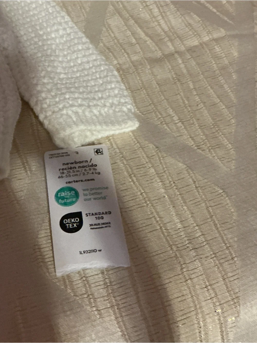 Carter's Cream Knit Hooded Baby Cardigan
